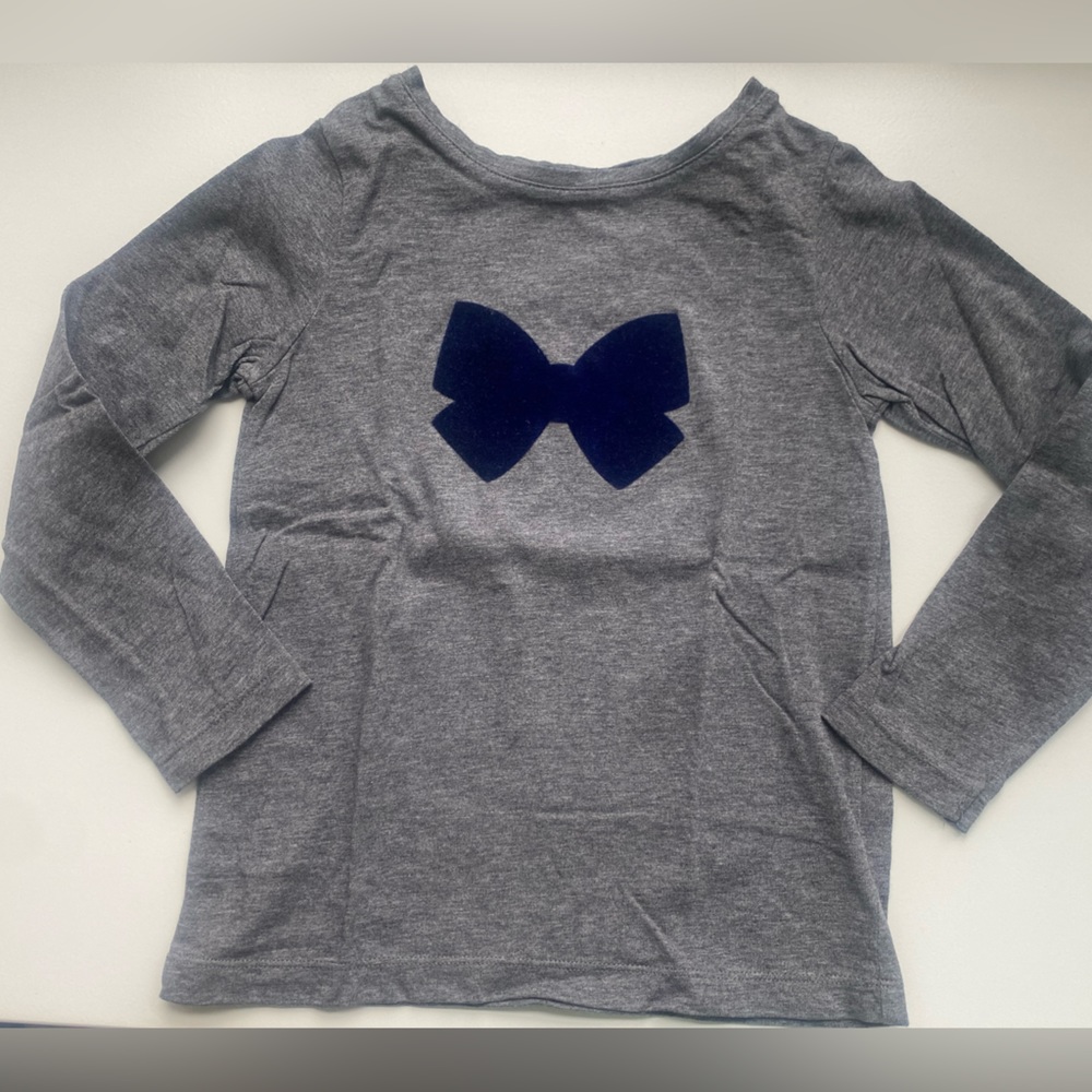 Jacadi Grey Long Sleeve Bow Top - Size 4 years